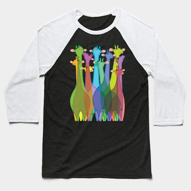 Jelly Giraffes Baseball T-Shirt by Hippopottermiss